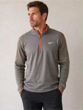 Nike Golf Tour Performance Dri-FIT Gray 1/4 Zip Pullover Size M Athletic Top